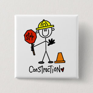 Bauarbeiter-Strichmännchen Button