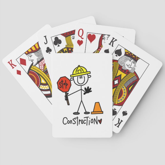 Bauarbeiter-Strichmännchen Spielkarten (Rückseite)