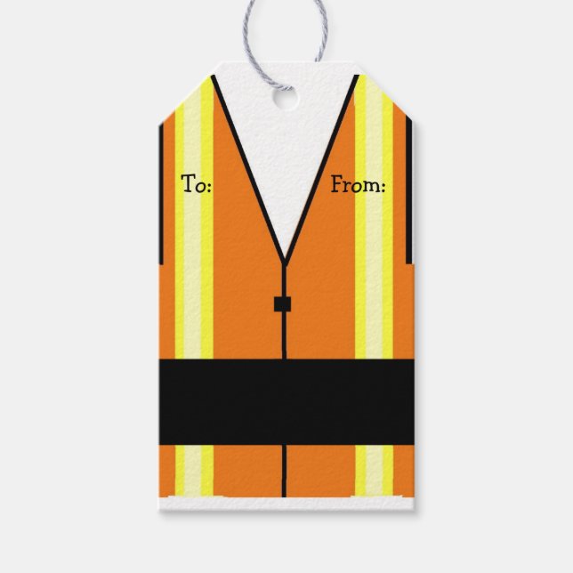 Bauarbeiter-Vest Geschenkanhänger (Vorderseite)