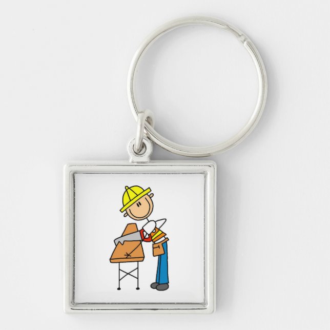 Bauarbeitersawing-Bauholz-Geschenke Schlüsselanhänger (Vorne)
