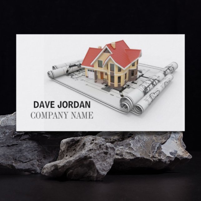 Bauarchitektur des Bauunternehmers Visitenkarte (Blueprint Contractor Construction Architect Business Card)
