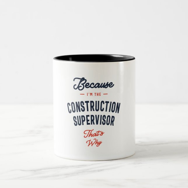 Bauaufseher Beruf Zwei-Tonen-Co Zweifarbige Tasse (Mittel)