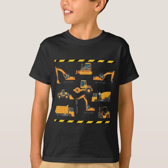 Bauausbagger Boy Kindergarten T-Shirt (Vorderseite)
