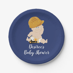 Baubaby-Bulldozer-Baby-Party Pappteller