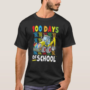 Baubagger 100 Tage Schule Lehrer T-Shirt