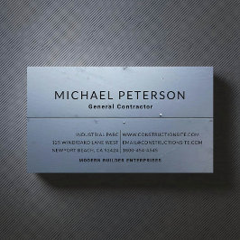 Baubauer Entwickler Steel Blue Modern Visitenkarte