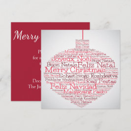 Bauble aus "Frohe Weihnachten"-Wörtern Einladung