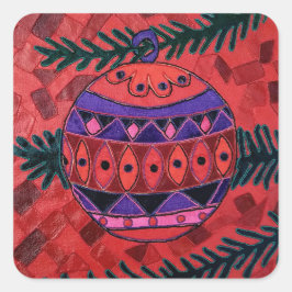 Bauble Quadratischer Aufkleber