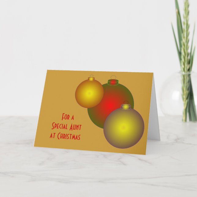 Baubles Design Carte de Noël personnalisée (Devant)