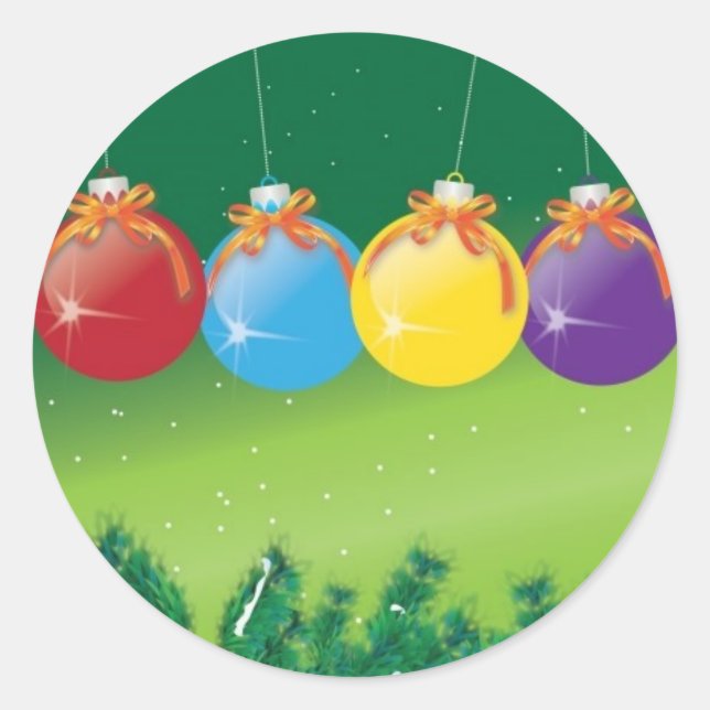 Baubles Runder Aufkleber (Vorderseite)