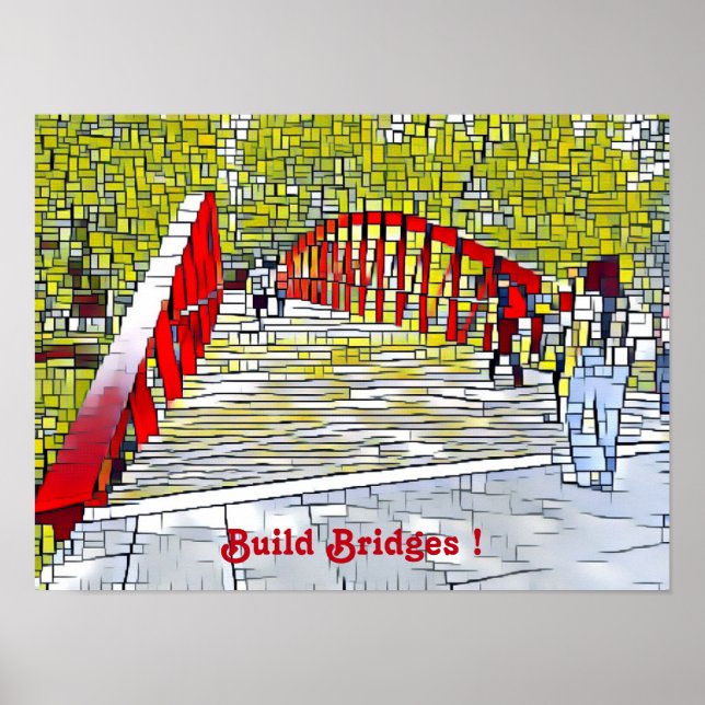 Baubrücken Abstrakt Art Modern Wall Poster (Vorne)