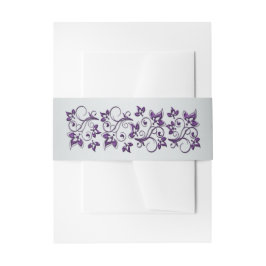 Bauchband | Lila, silbergrau, floral | Hochzeit Einladungsbanderole