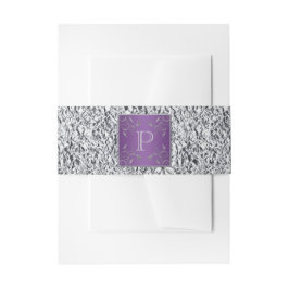 Bauchband | Lila Silver Gray Floral | IMITATE Foil Einladungsbanderole