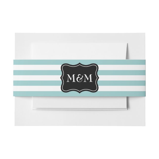 Bauchband mit personalisierter Monogramm-Briefumsc Einladungsbanderole (Vorderseite Beispiel)