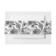 Bauchband mit schwarzer und weißer Wildblume