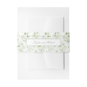 Bauchband "Sage Green and White Damask Einladung" Einladungsbanderole