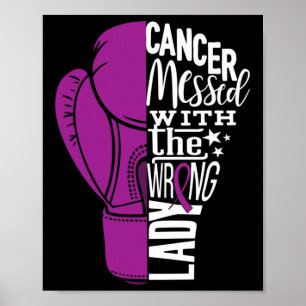 Bauchspeicheldrüsenkrebs-Bewusstsein Boxing Glove Poster