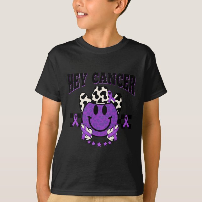 Bauchspeicheldrüsenkrebs Bewusstsein Cowboy Hat Le T-Shirt (Vorderseite)