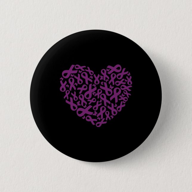 Bauchspeicheldrüsenkrebs Bewusstsein Lila Band 2 Button (Vorderseite)