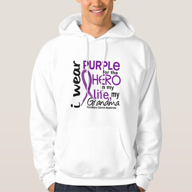 Bauchspeicheldrüsenkrebs für meinen Held meine Hoodie (Vorderseite)