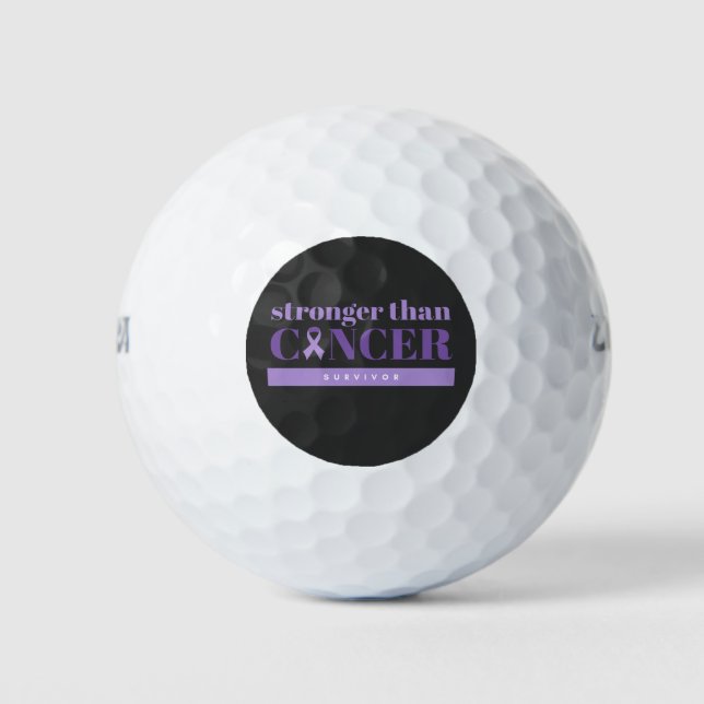 Bauchspeicheldrüsenkrebs Ich habe Lila überlebt Golfball (Vorderseite)