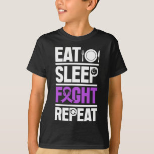 Bauchspeicheldrüsenkrebs isst Schlaf kämpfen Lila T-Shirt