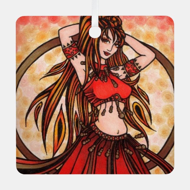 Bauchtänzer Ornament Aus Metall (Vorderseite)