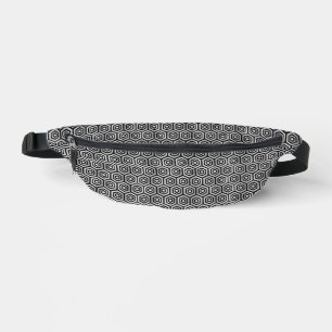 Bauchtasche Schwarz Weiß Sechseck Geometrisches Mu