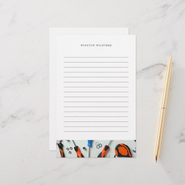 Baucluster | Liniert Briefpapier (Vorderseite/Rückseite Beispiel)