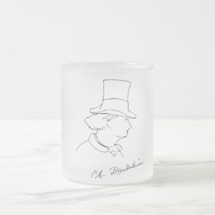 Baudelaire im Zylinder Mattglastasse