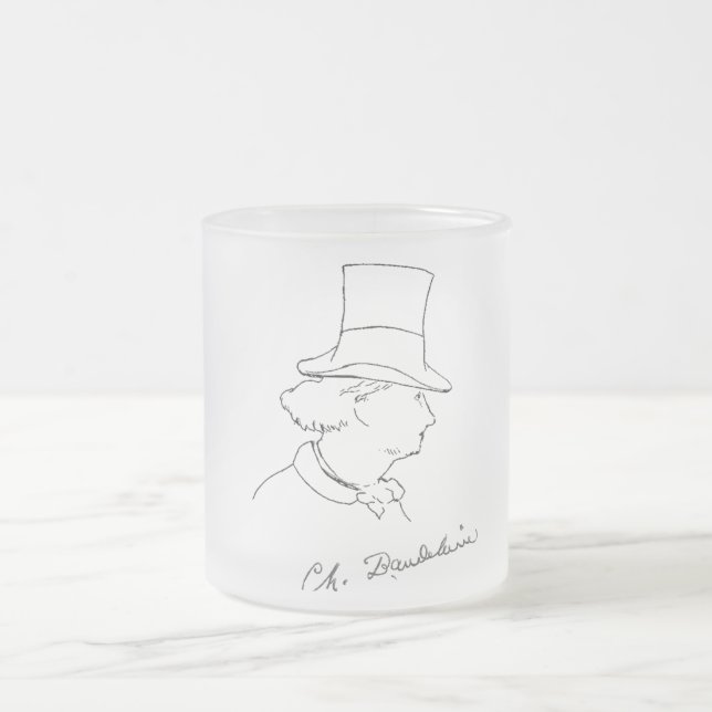 Baudelaire im Zylinder Mattglastasse (Mittel)