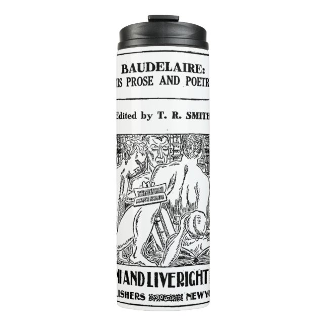 Baudelaire Vintage Poetry Book Thermosbecher (Vorderseite)