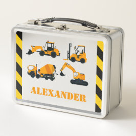 BauDiggers Kinder Personalisierte Mittagspause Metall Brotdose