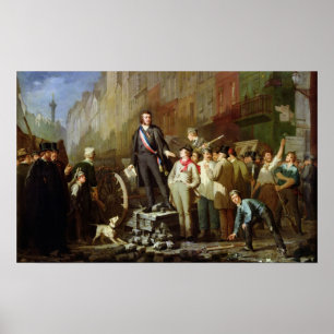 Baudin an der Barrikade von Faubourg Poster