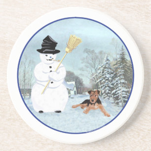 Baue einen Schneemann Getränkeuntersetzer