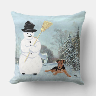 Baue einen Schneemann Kissen