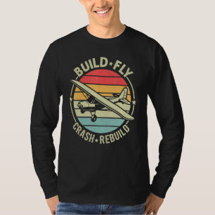 Baue Fliege Absturz Wiederaufbau Modellflugzeug Pi T-Shirt