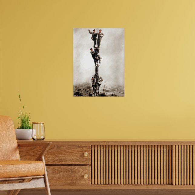 Baueisenarbeiter fahren ab poster (Wohnzimmer 2)