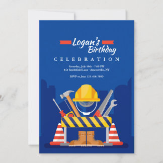Bauen ist mein Spiel zum Geburtstag Einladung