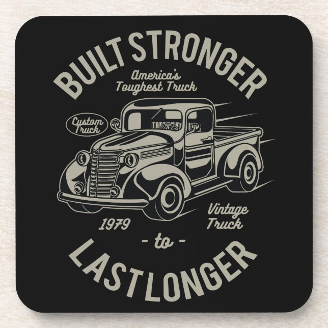Bauen Sie besser auf länger | USA Toughest Truck Getränkeuntersetzer (Vorderseite)