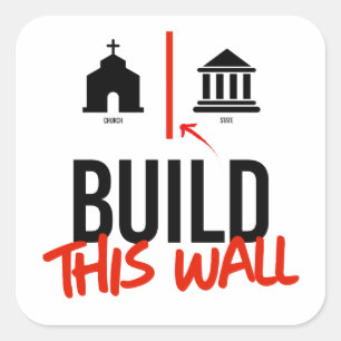 Bauen Sie diese Mauer Quadratischer Aufkleber