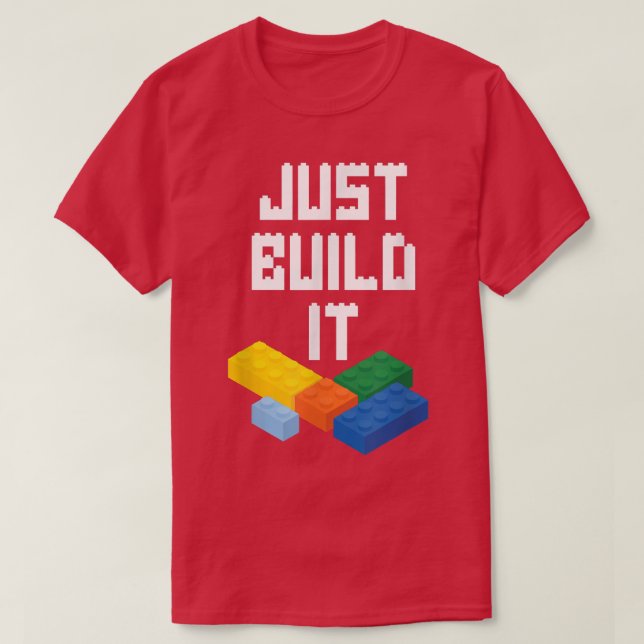 Bauen Sie einfach das Master Builder Gebäude Block T-Shirt (Design vorne)