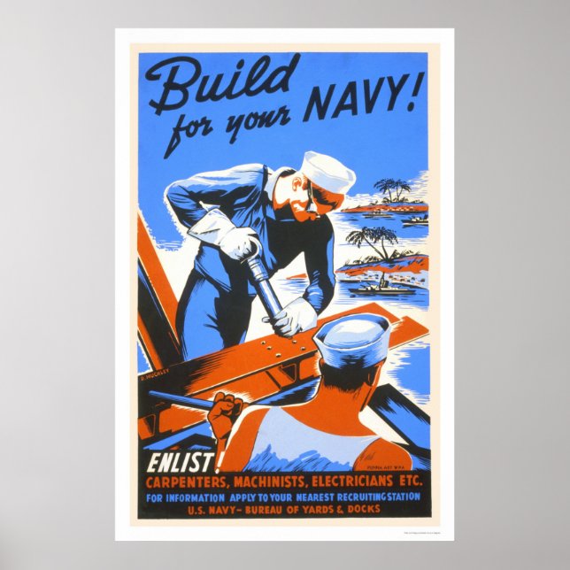 Bauen Sie für Ihre Marine! Poster (Vorne)
