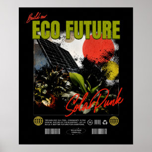Bauen Sie unsere Öko Zukunft - Solarpunk-Zine-Post Poster