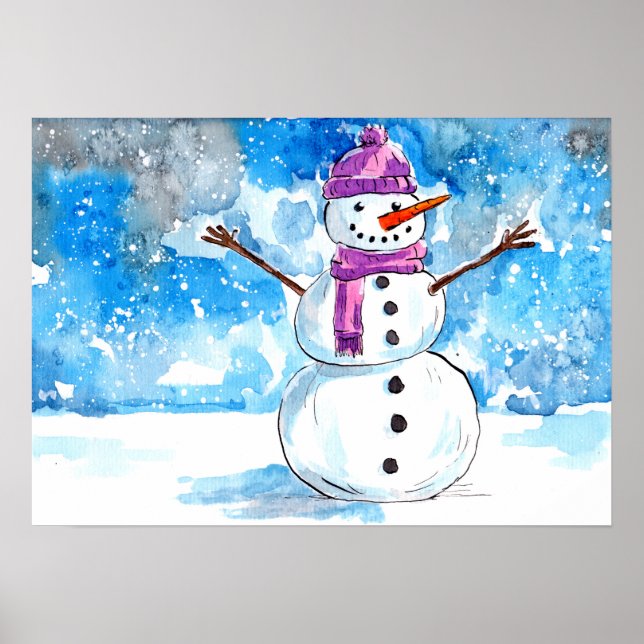Bauen wir einen Schneemann Poster (Vorne)