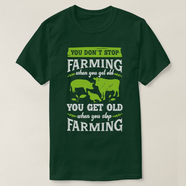 Bauer Alte Frau Mann Landwirtschaft Großmutter Opa T-Shirt (Design vorne)