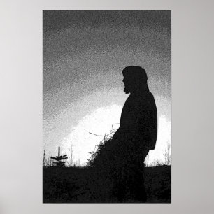 Bauer am Sonnenuntergang Poster