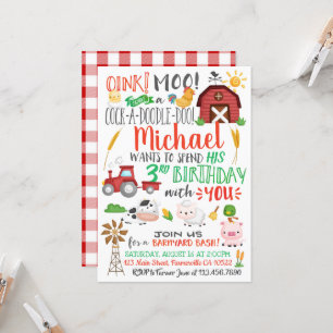 Bauer Aquarell Geburtstag Einladung