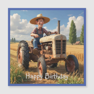 Bauer auf Zugmaschine Magnetkarte