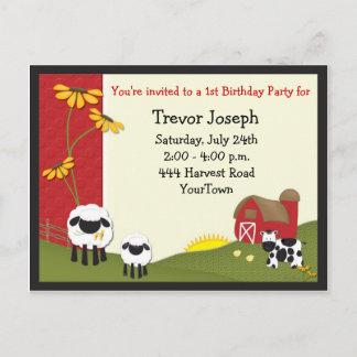 Bauer Baby Geburtstag Einladung Postkarte